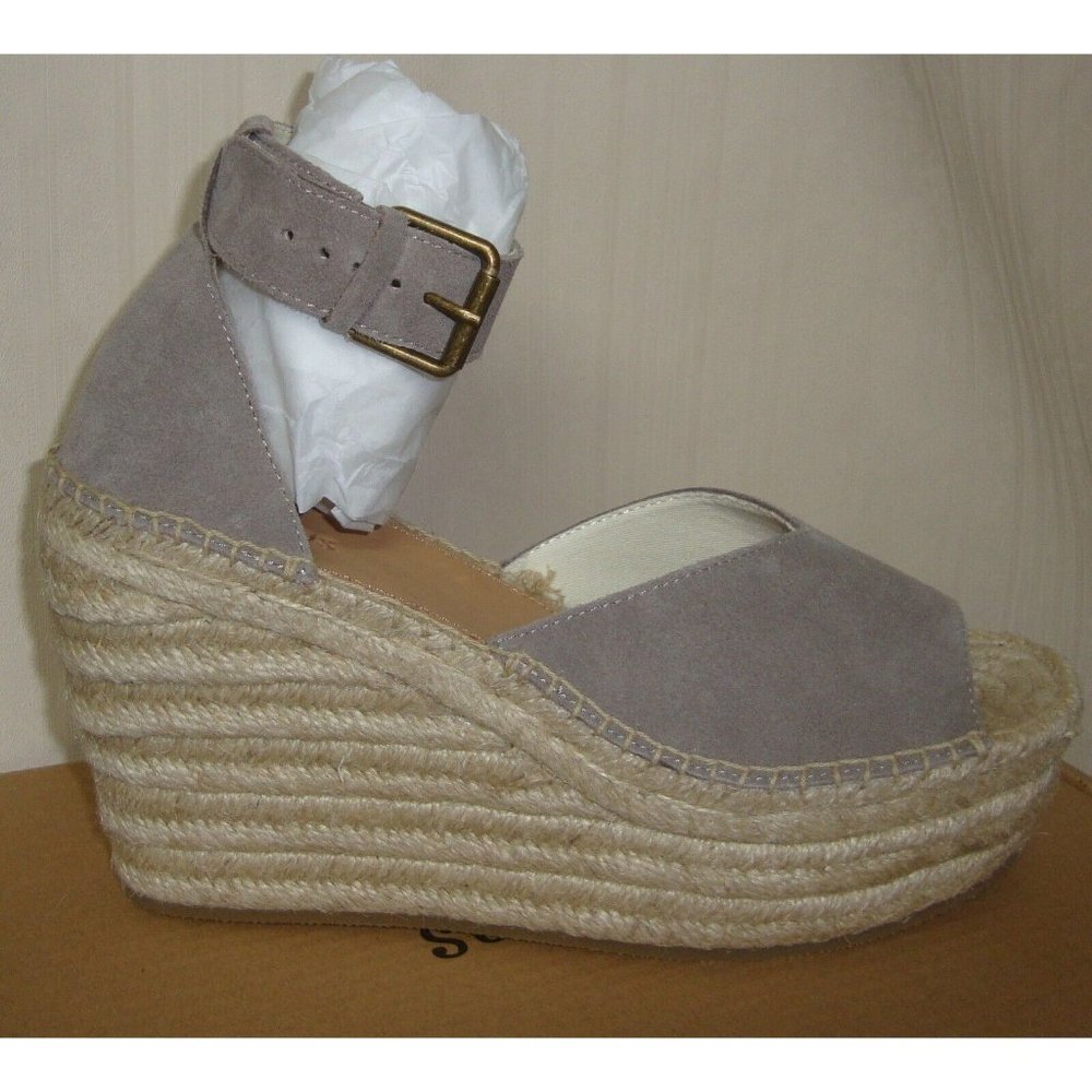 SOLUDOS Positano Ash Platform Wedge Heels Espadrille Sandals Size US 10 NEW